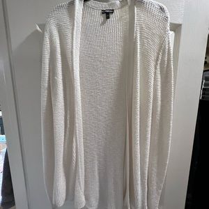 Long knit sweater, off white